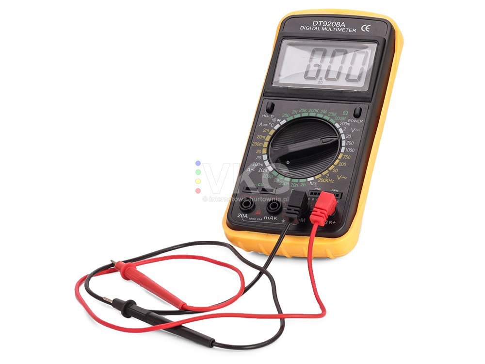 cyfrowy multimetr temperaturą DT9208A wyświelacz LCD sonda